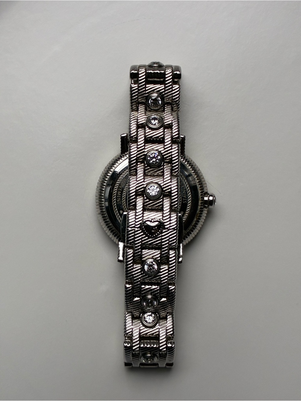 Judith Ripka Silver-tone Crystal Bezel Bracelet Watch - Picture 3 of 4